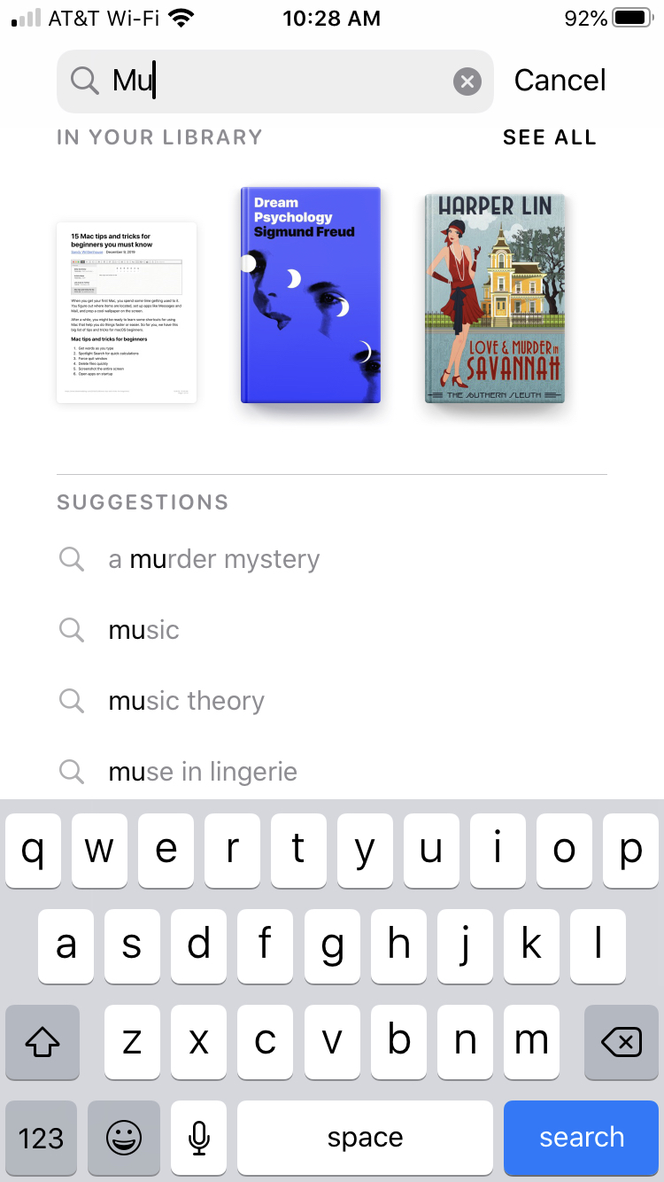 Search Books on iPhone