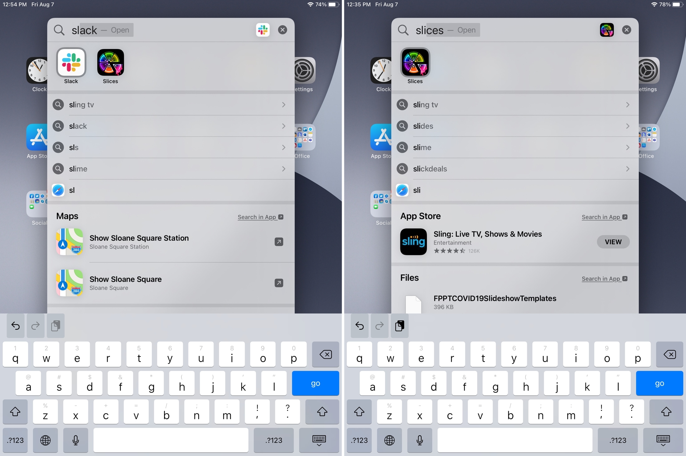 Search Quick Launcher Apps iPad