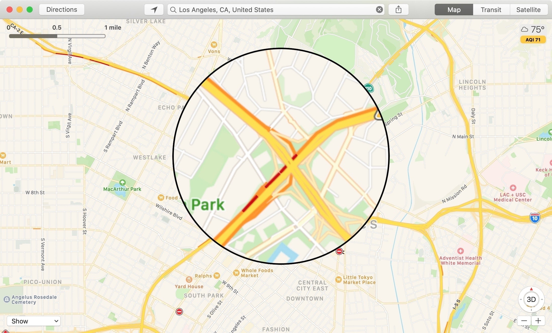 Slow or Stopped Traffic in Maps on Mac