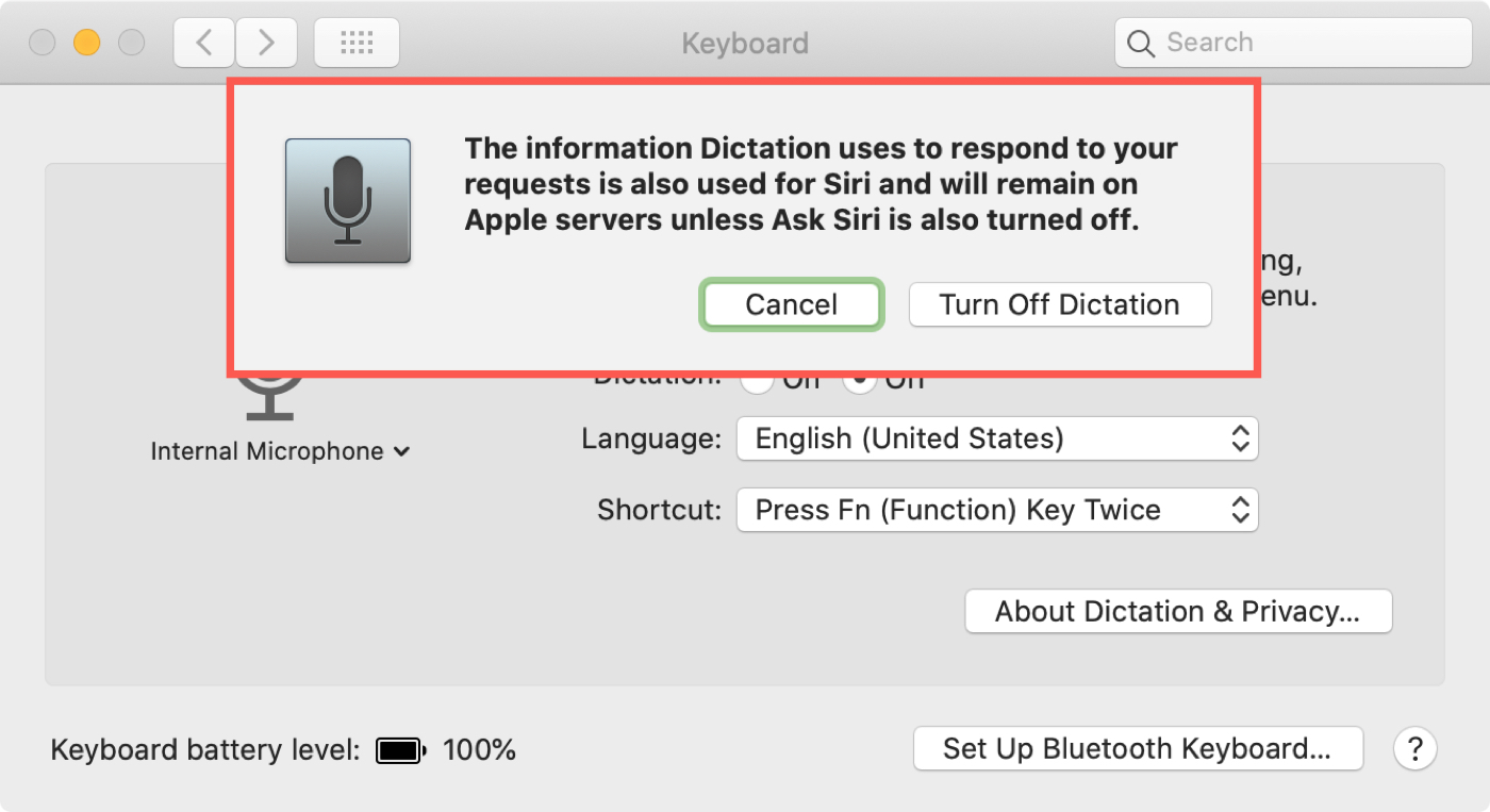 Turn Off Dictation on Mac