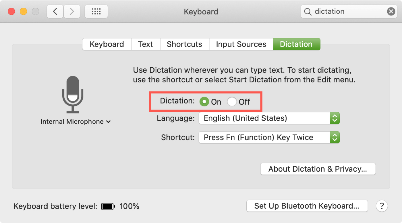 Turn On Dictation on Mac