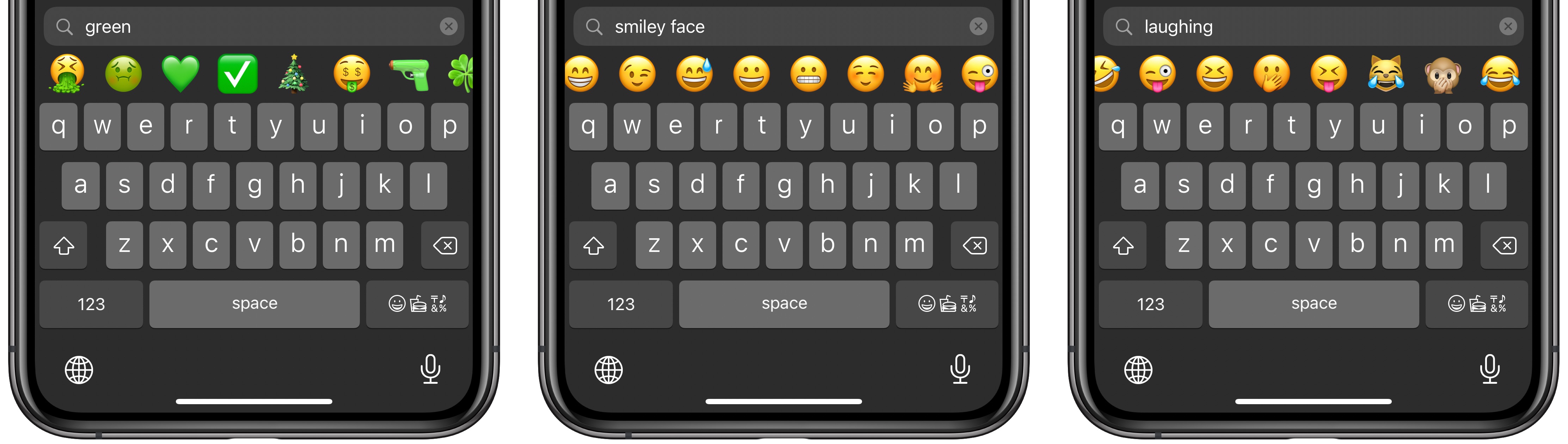 iPhone emoji search screenshot