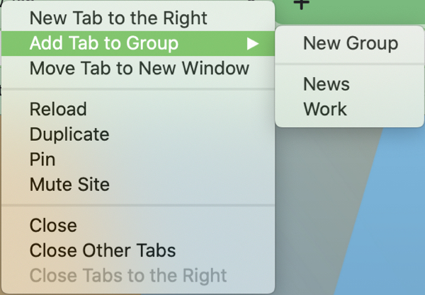 Add Tab to Group Chrome Mac