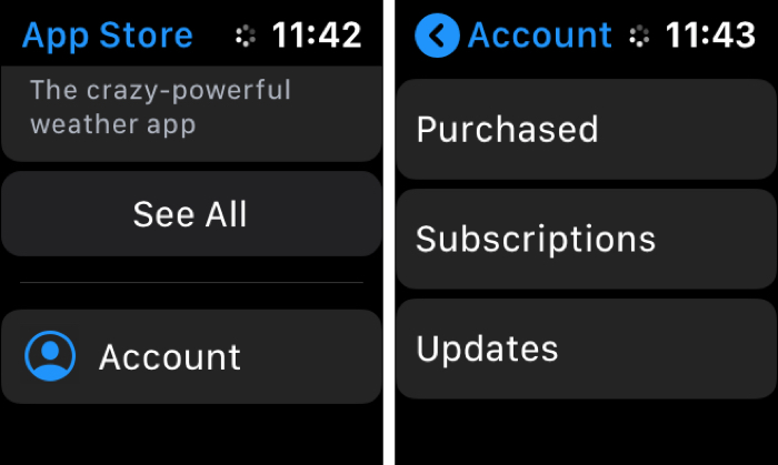 Apple Watch App Store Account