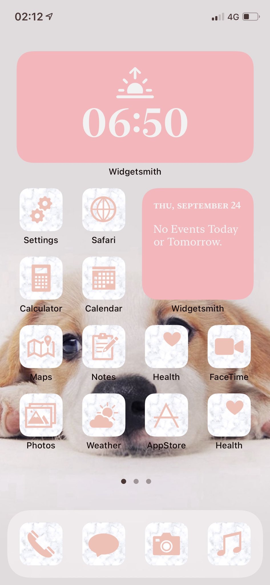 CustomisedIcons pink iOS 14 Home Screen
