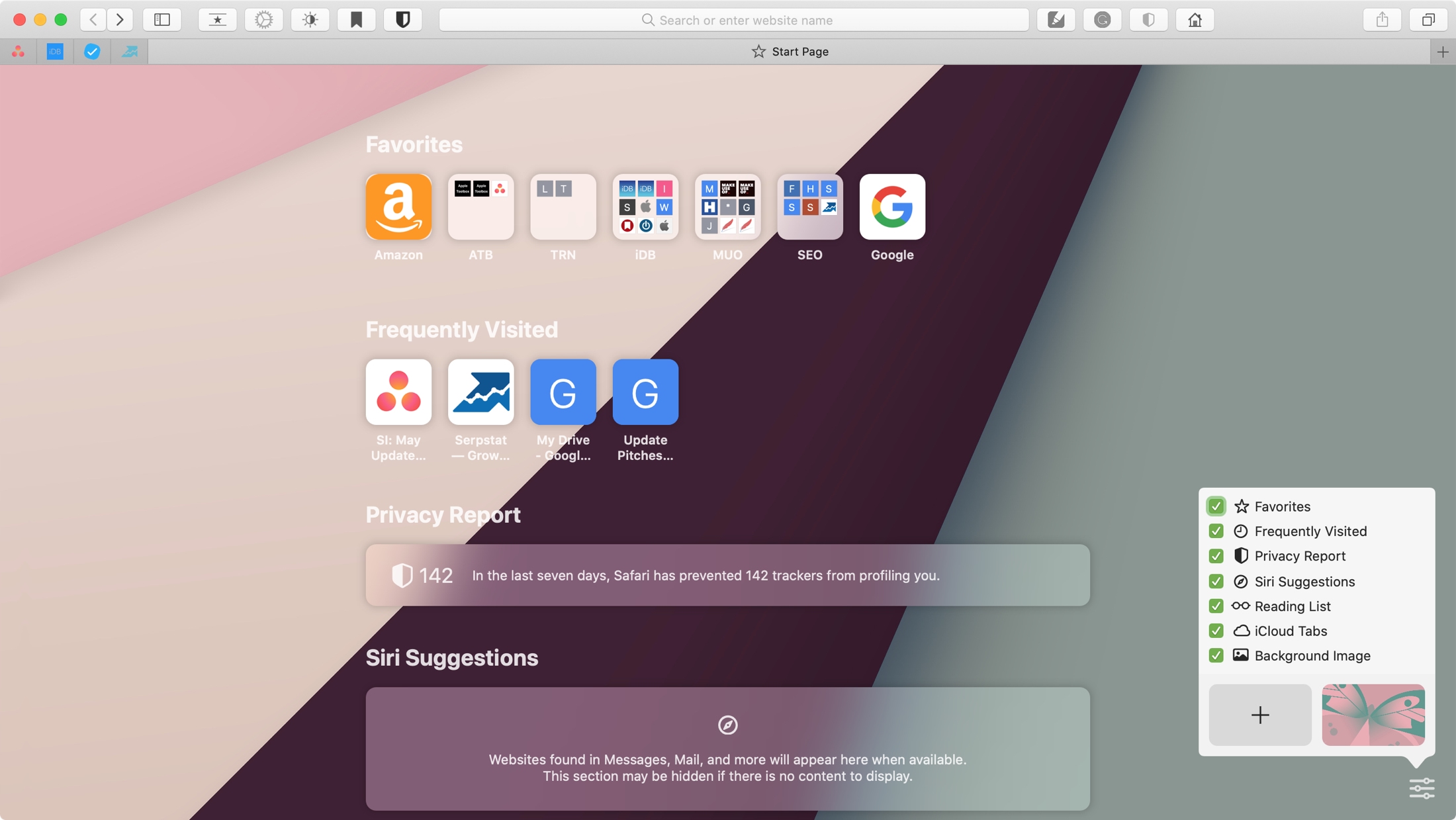 Customize your Safari Start Page on Mac