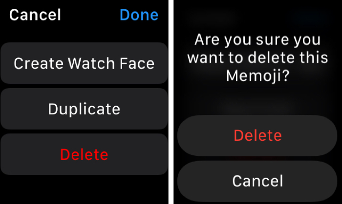 Delete a Memoji on Apple Watch