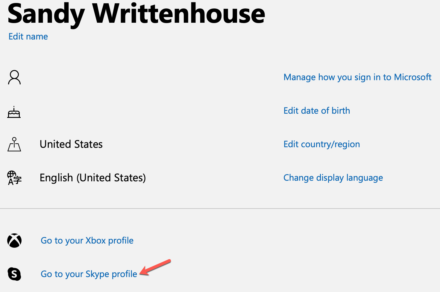 Go to your Skype profile online