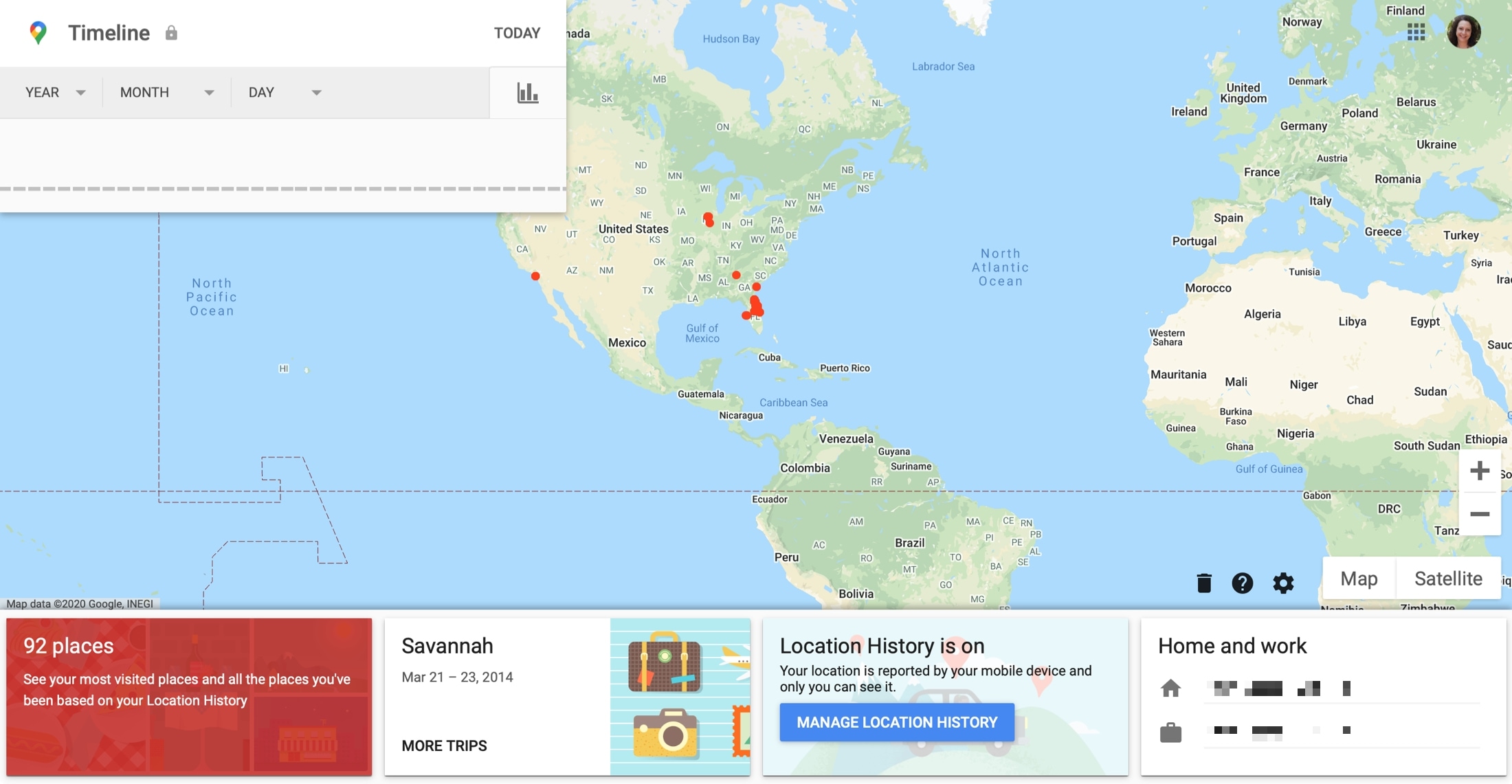 Google Maps Timeline Places Online