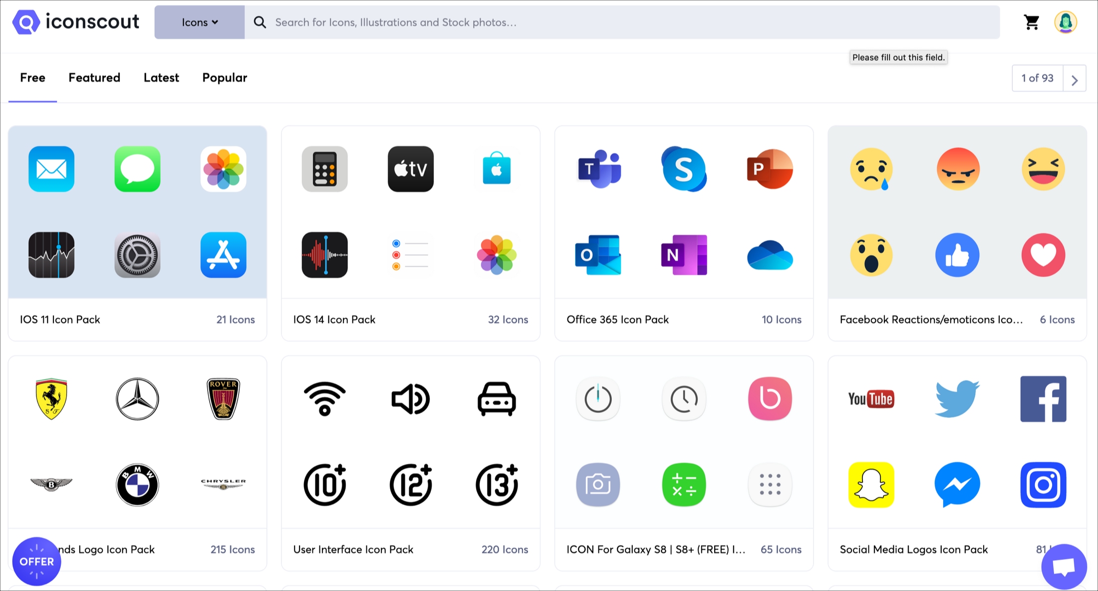 Iconscout website icon packs