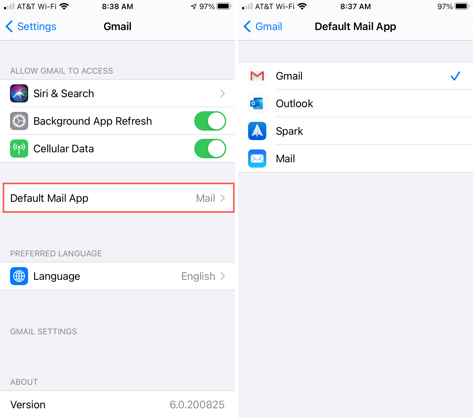Set Gmail as the Default Mail App iPhone
