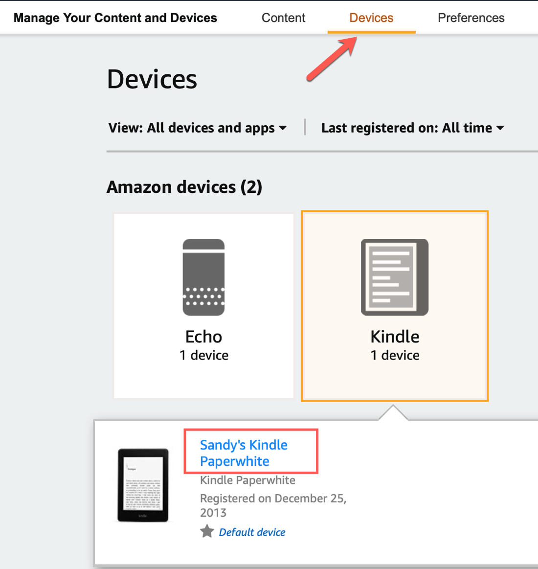 Amazon Devices Click your Kindle