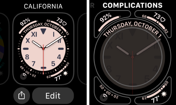 Edit Apple Watch Face Complications