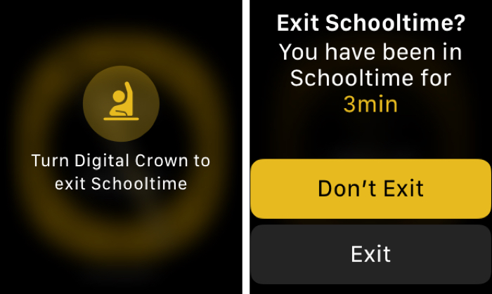 Exit Schooltime on Apple Watch