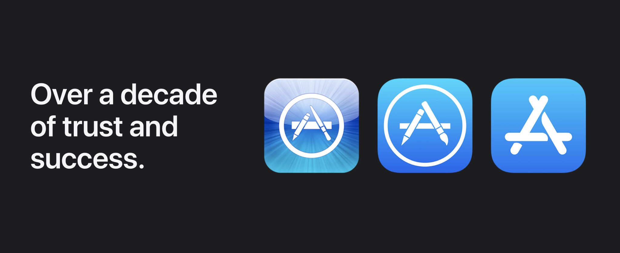 Marketing image showcasing the App Store icons