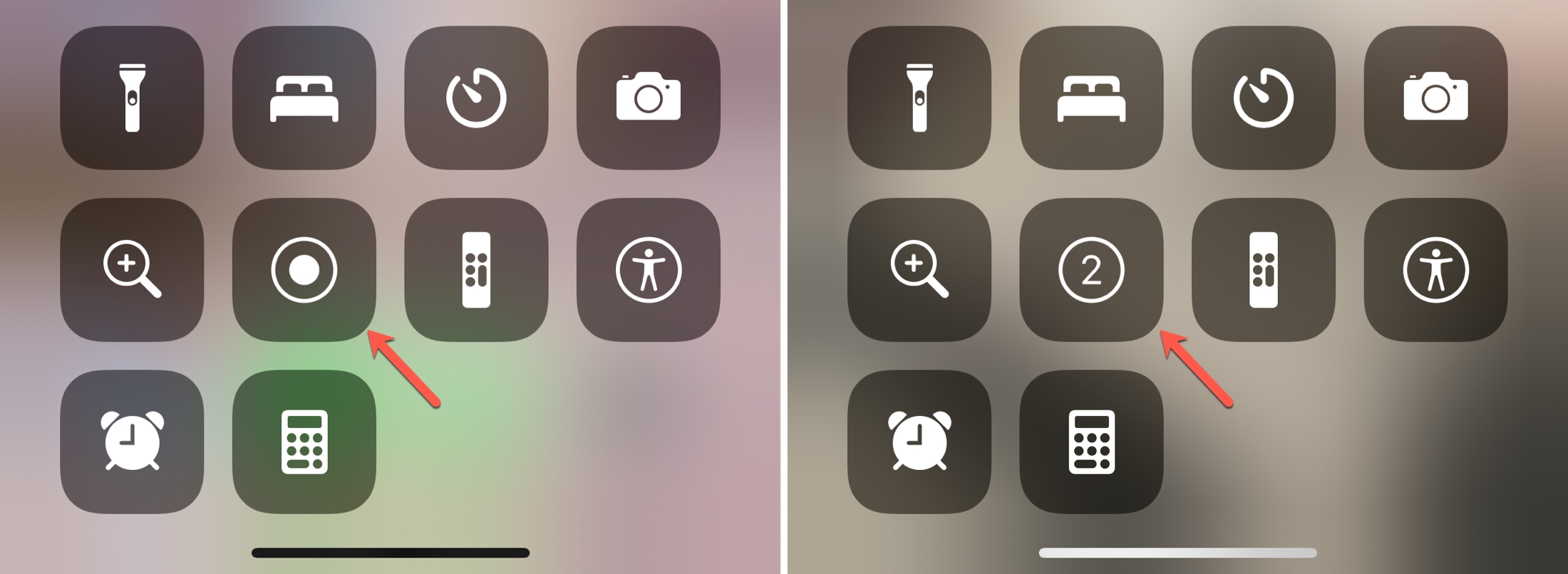 Control Center Screen Record on iPhone
