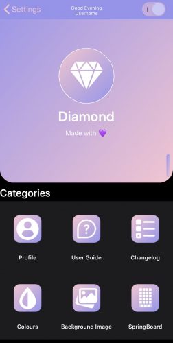 Diamond re-imagines the iPhone's Dock and Status Bar in a big way