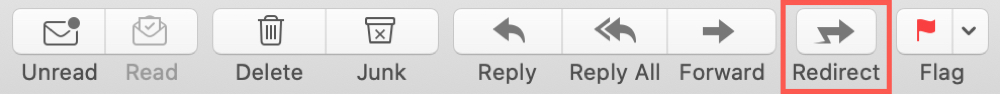 Redirect Button in Mail Toolbar