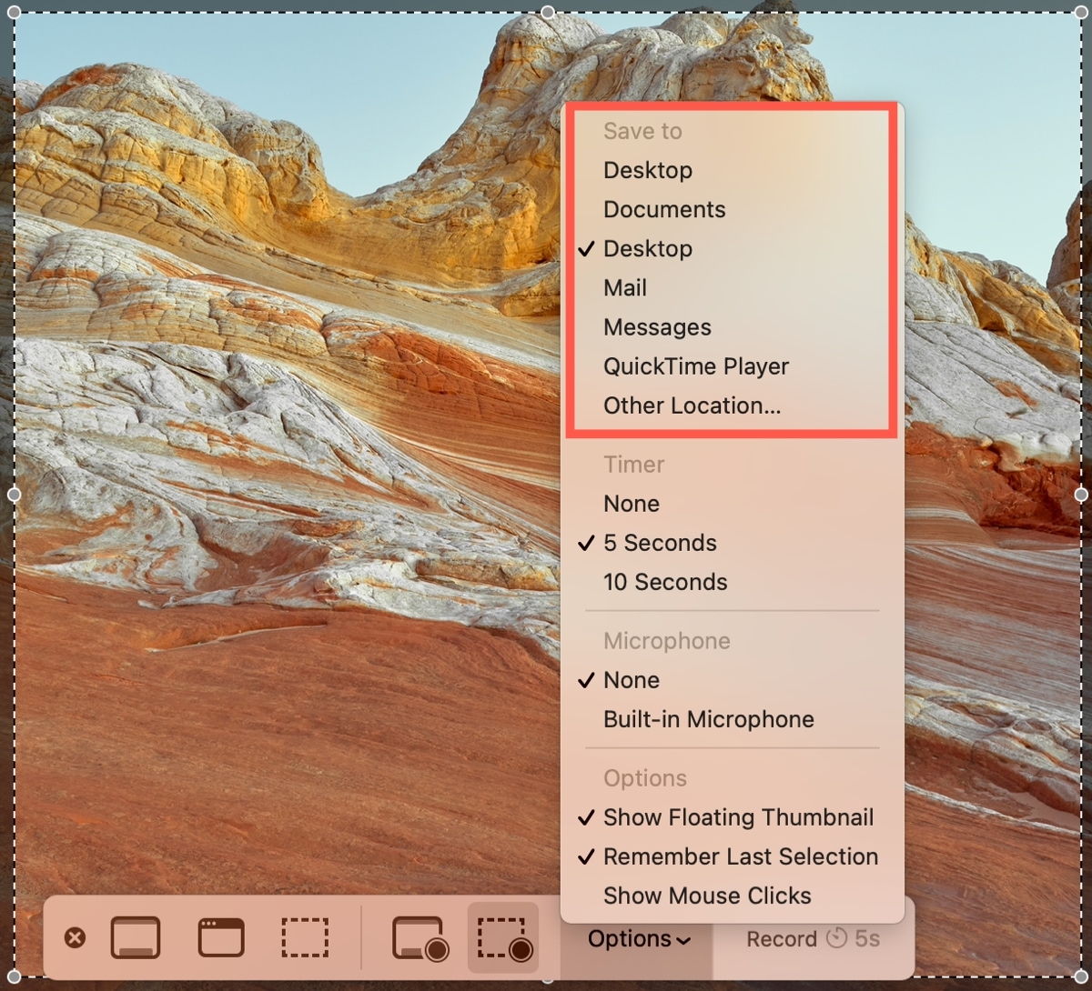 Save Screenshots Utility on Mac