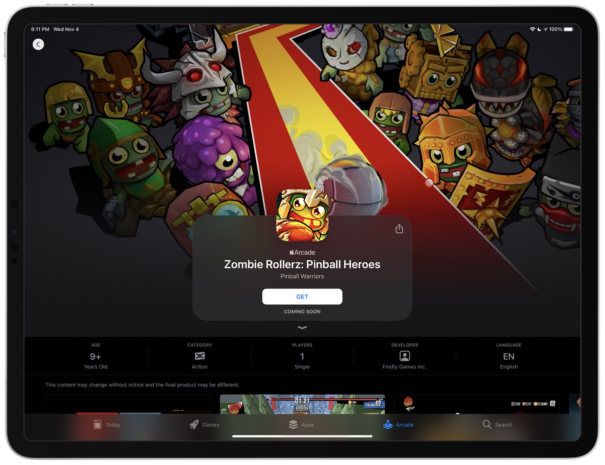 “Zombie Rollerz: Pinball Heroes” is yet another coming-soon Apple Arcade title