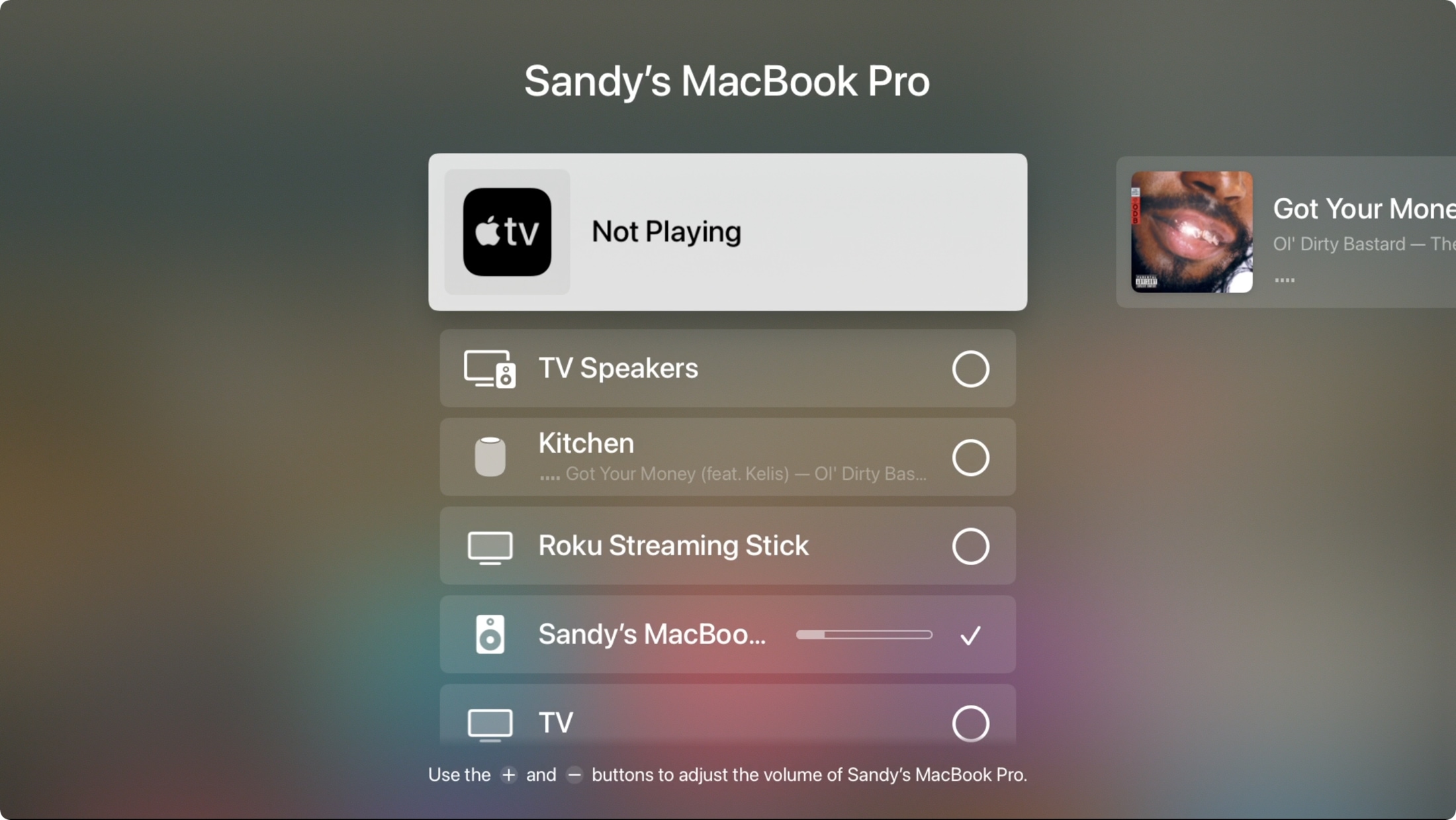 Apple TV Select AirPlay Device