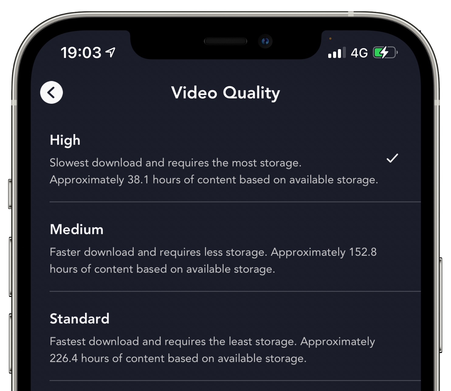 Disney+ data usage - offline downloads video quality 