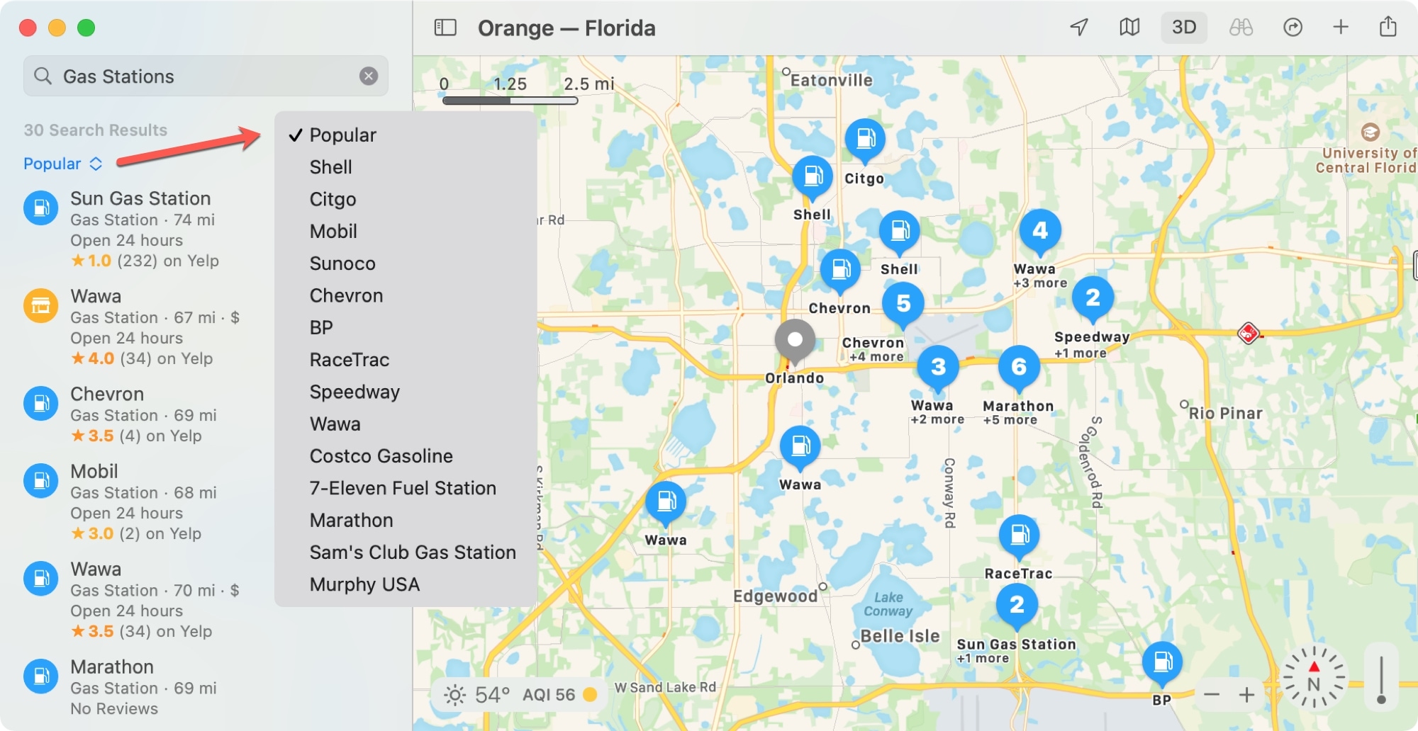 Mac Maps Nearby Locations