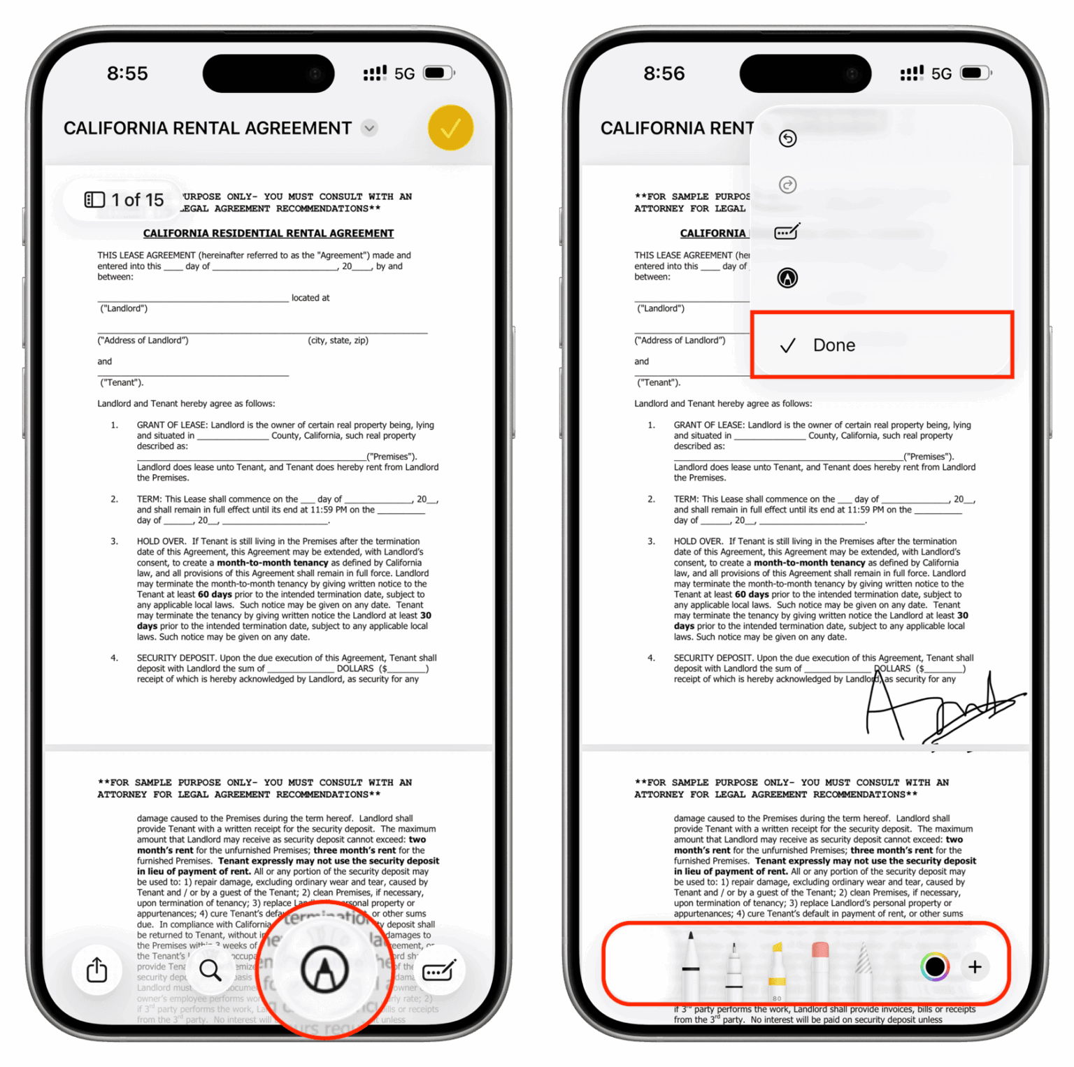 How to markup a PDF or photo in the Apple Notes app