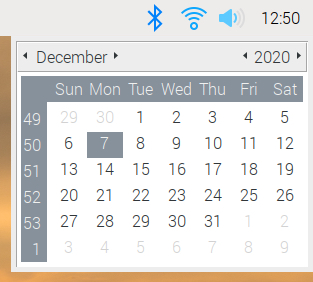 Raspberry Pi OS Desktop Clock Calendar