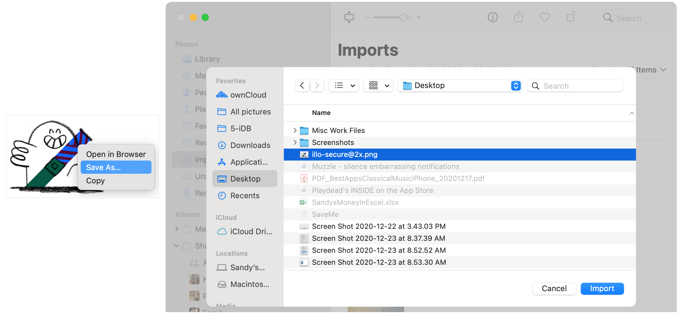Save Image and Import to Photos on Mac
