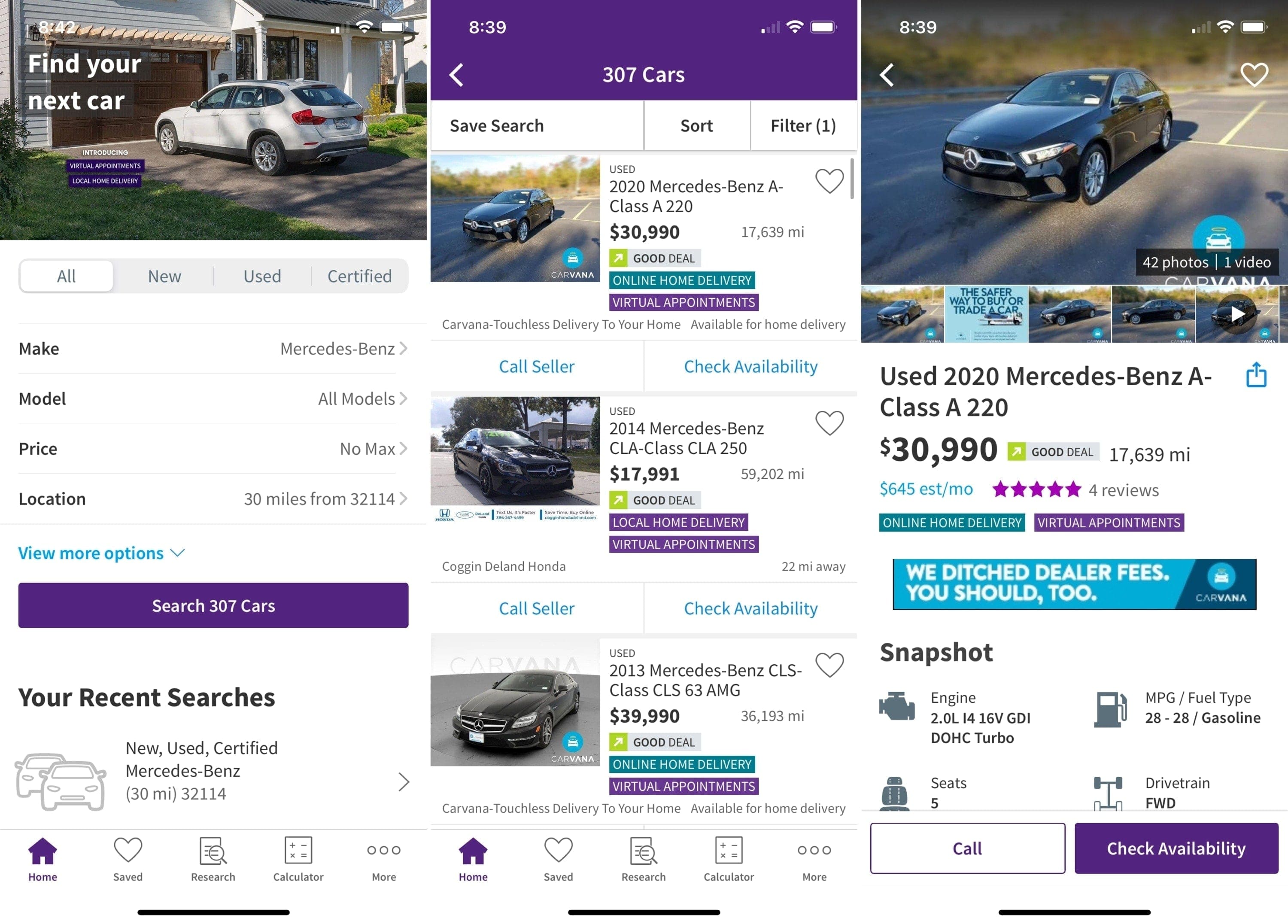 Apps for buying a car - CarsDotCom on iPhone