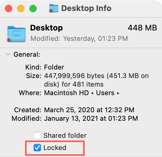 Desktop Locked on Mac
