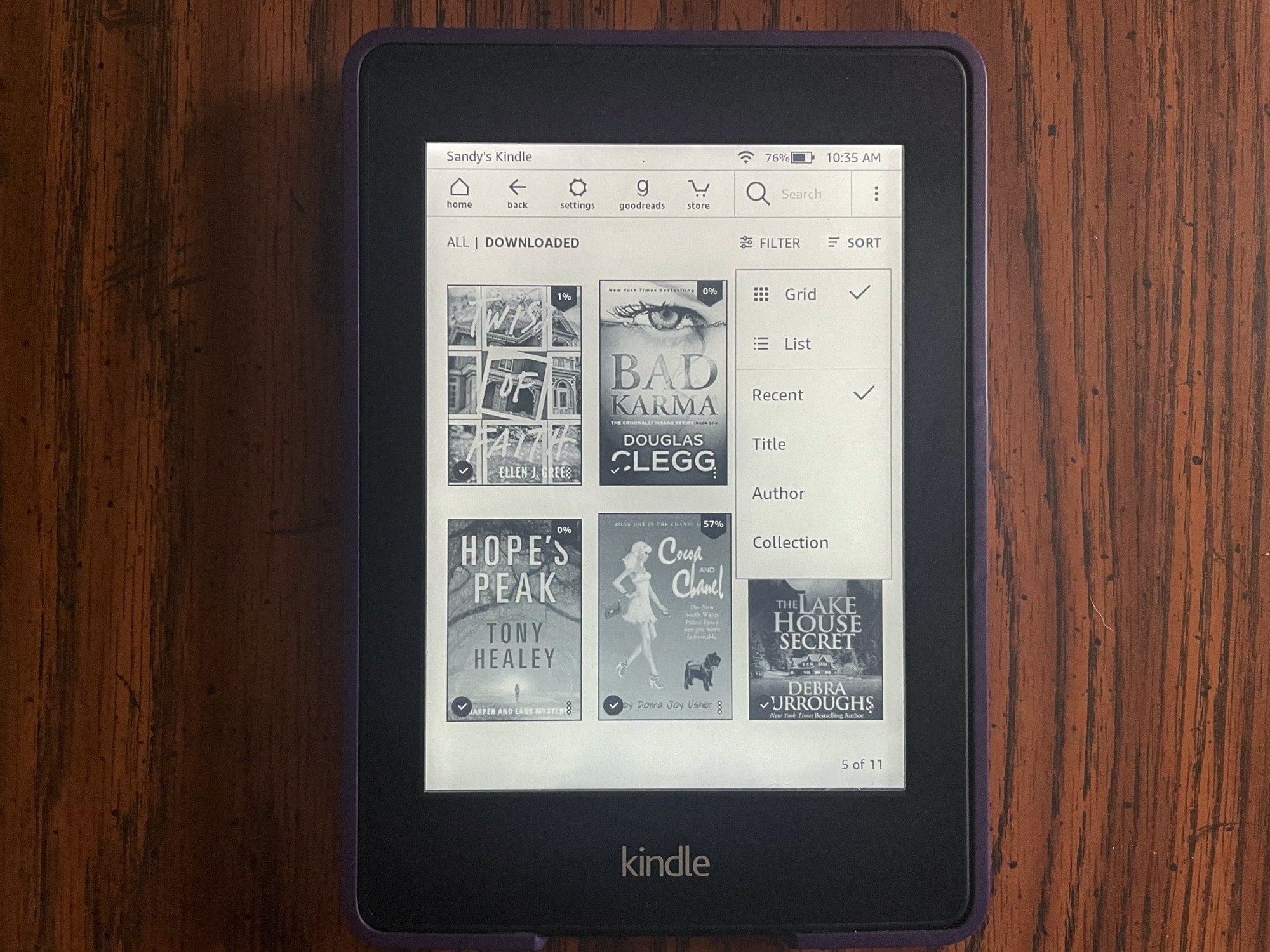 Sort Library on Kindle Paperwhite