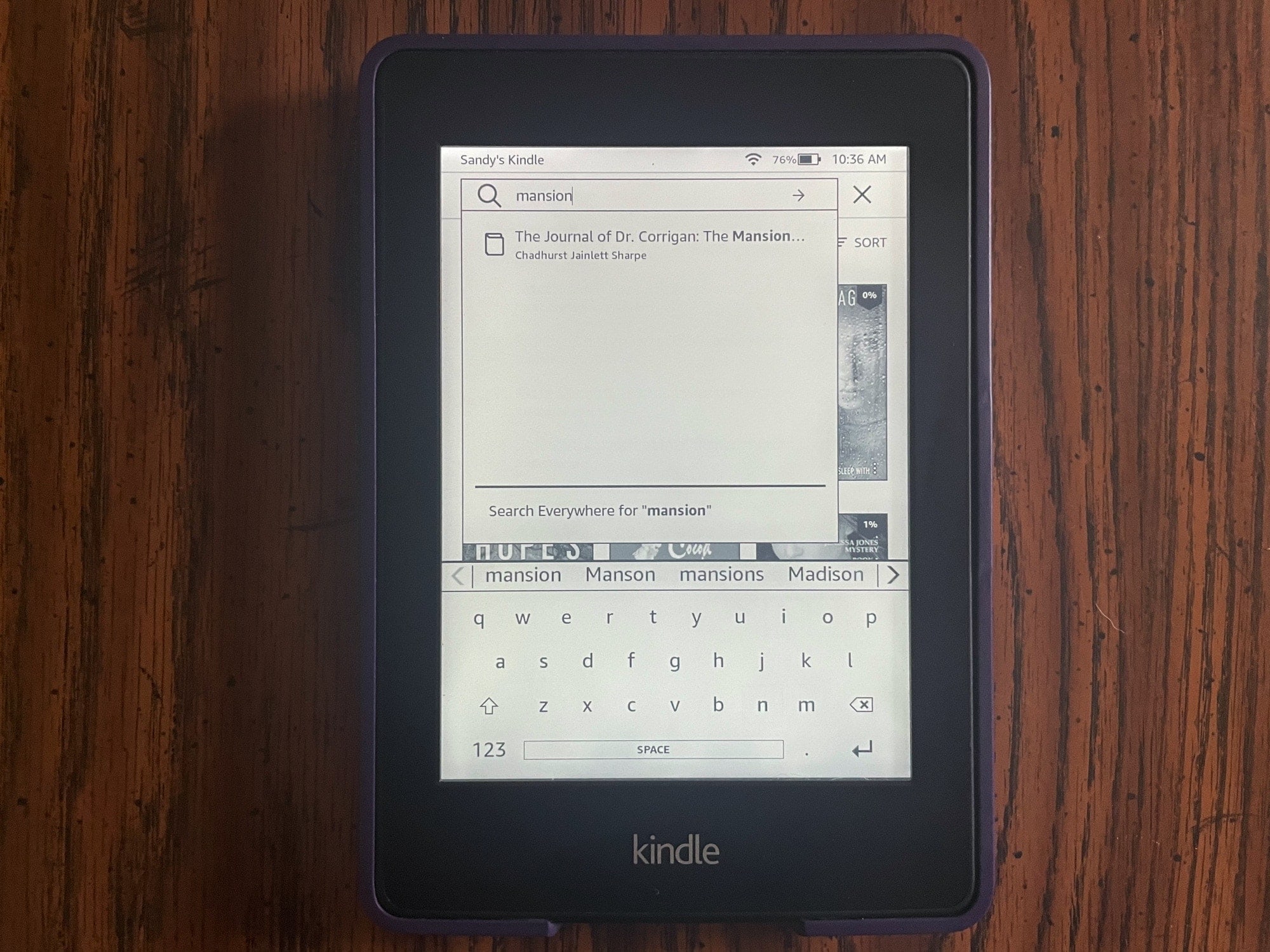 Search Library on Kindle Paperwhite