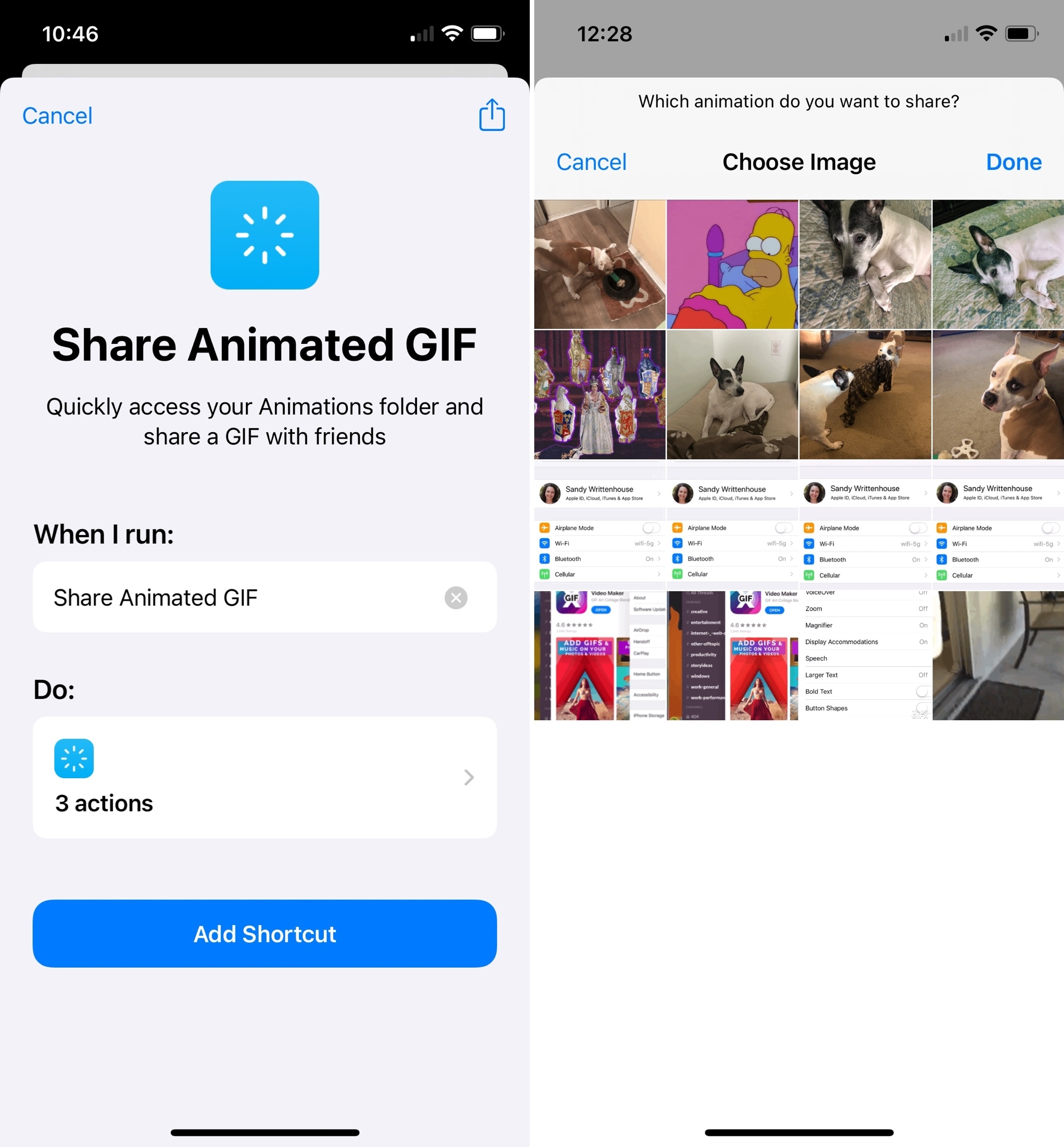 Share Animated GIF in Shortcuts on iPhone