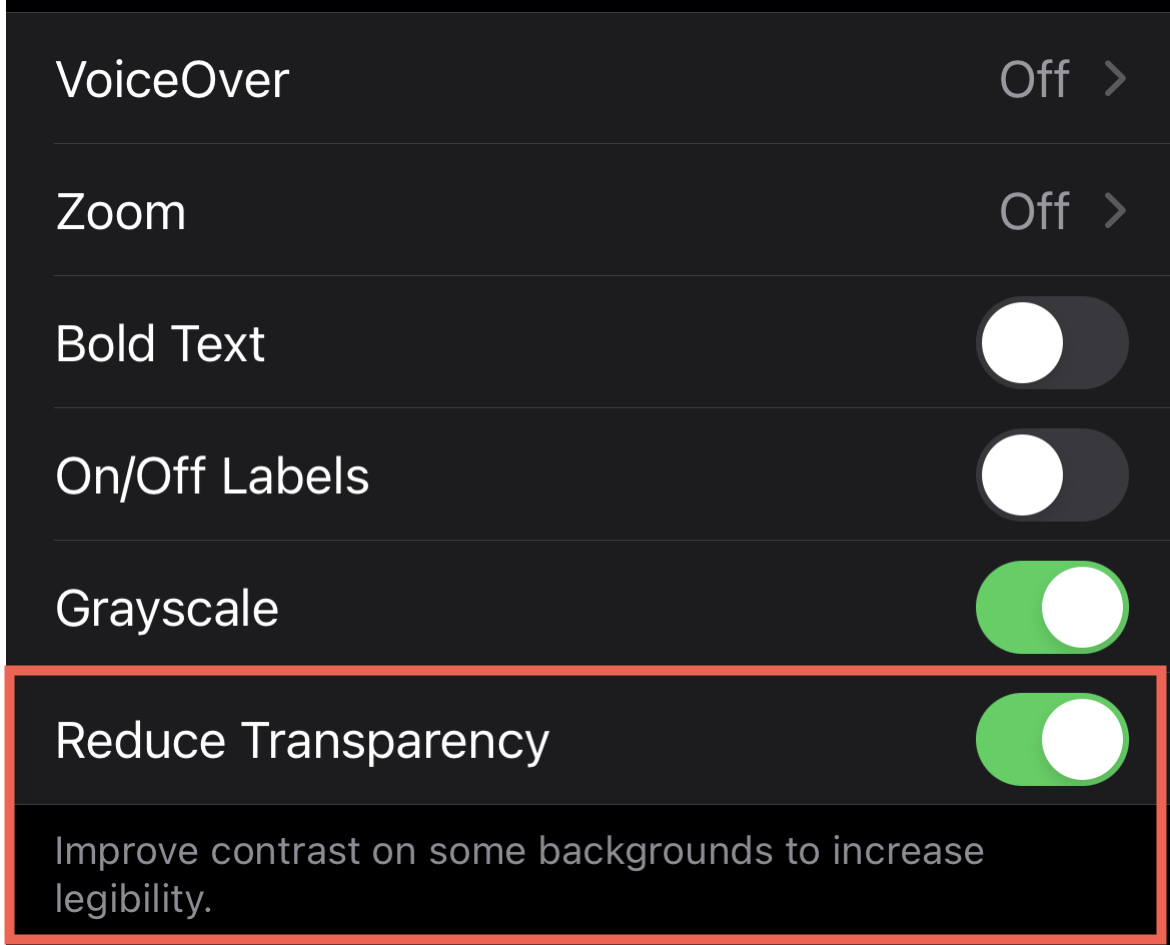 Watch Accessibility Reduce Transparency On