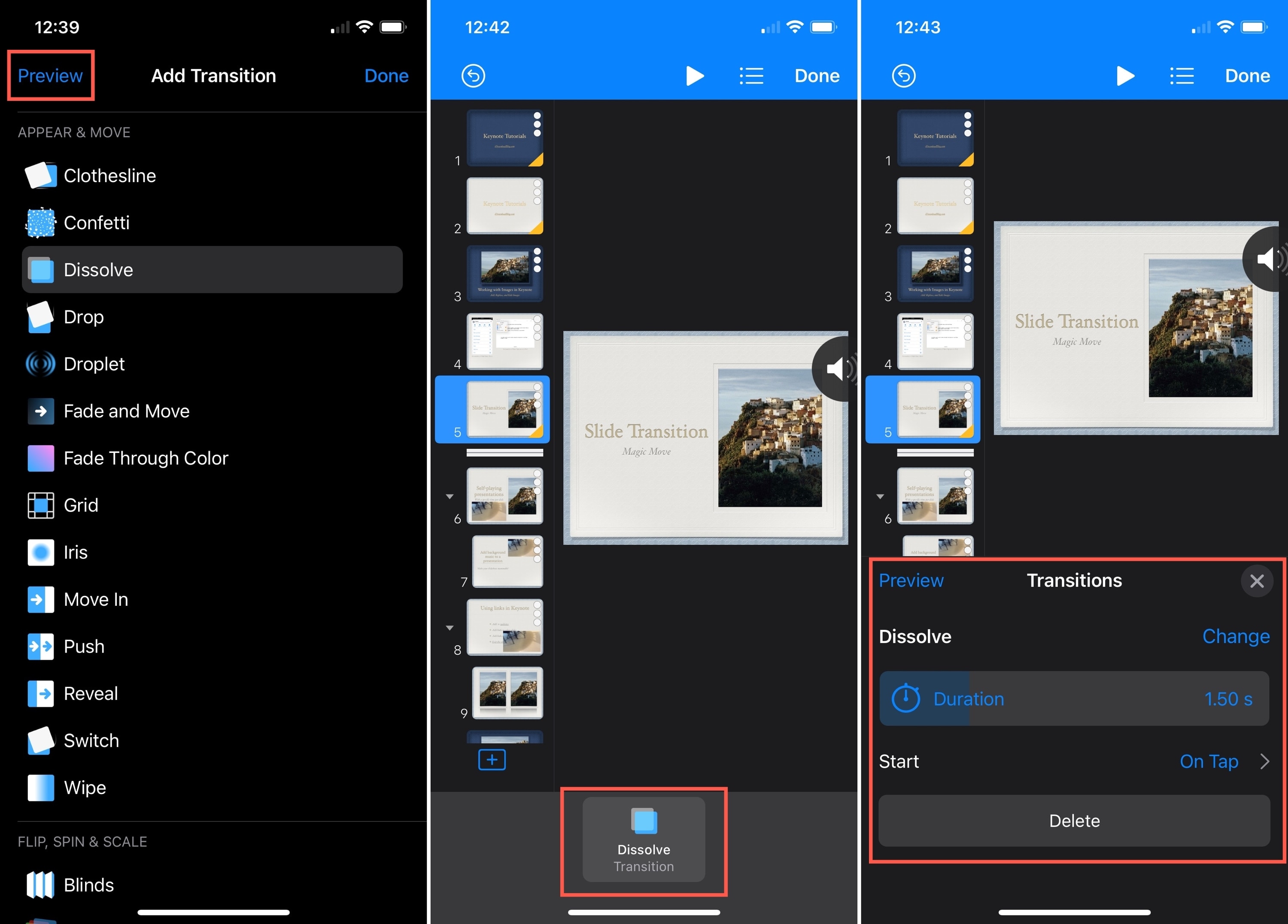 Adjust an Effect in Keynote on iPhone