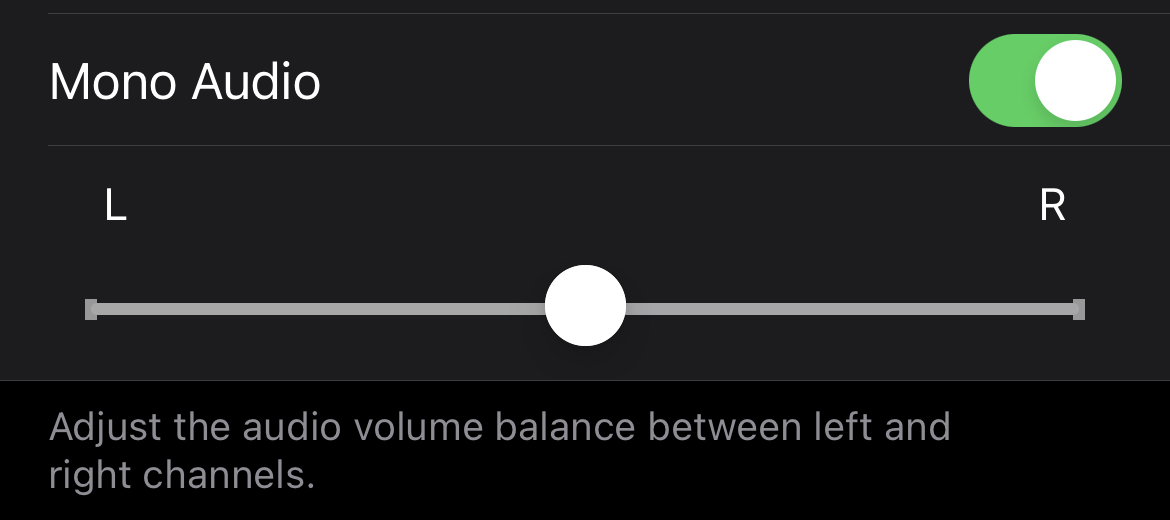 Mono Audio in Watch on iPhone
