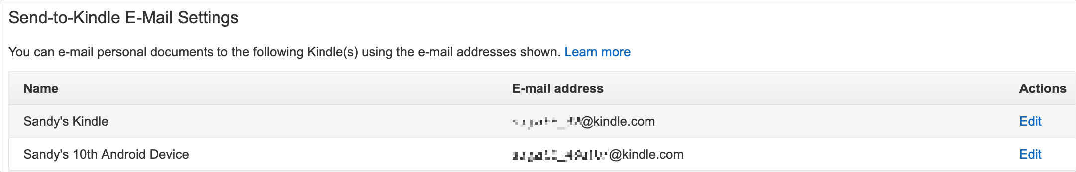 Send to Kindle Email Settings