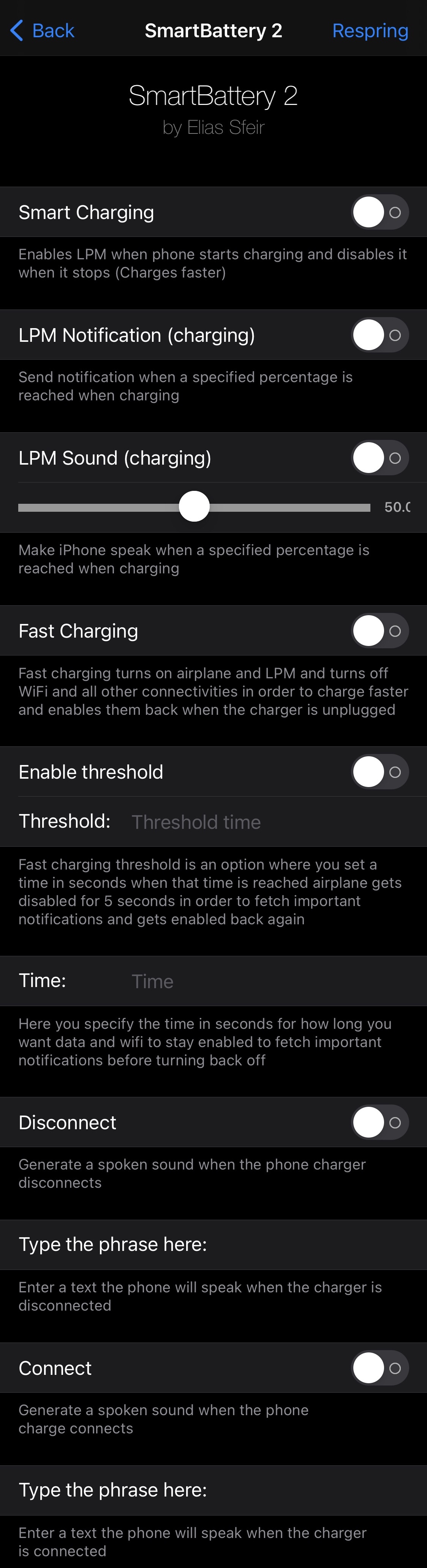 SmartBattery iOS 15 Charging preference pane.
