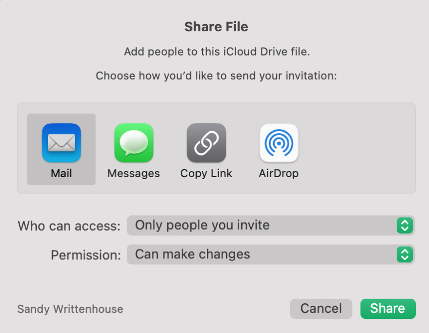 Collaborate and Share in Numbers on Mac