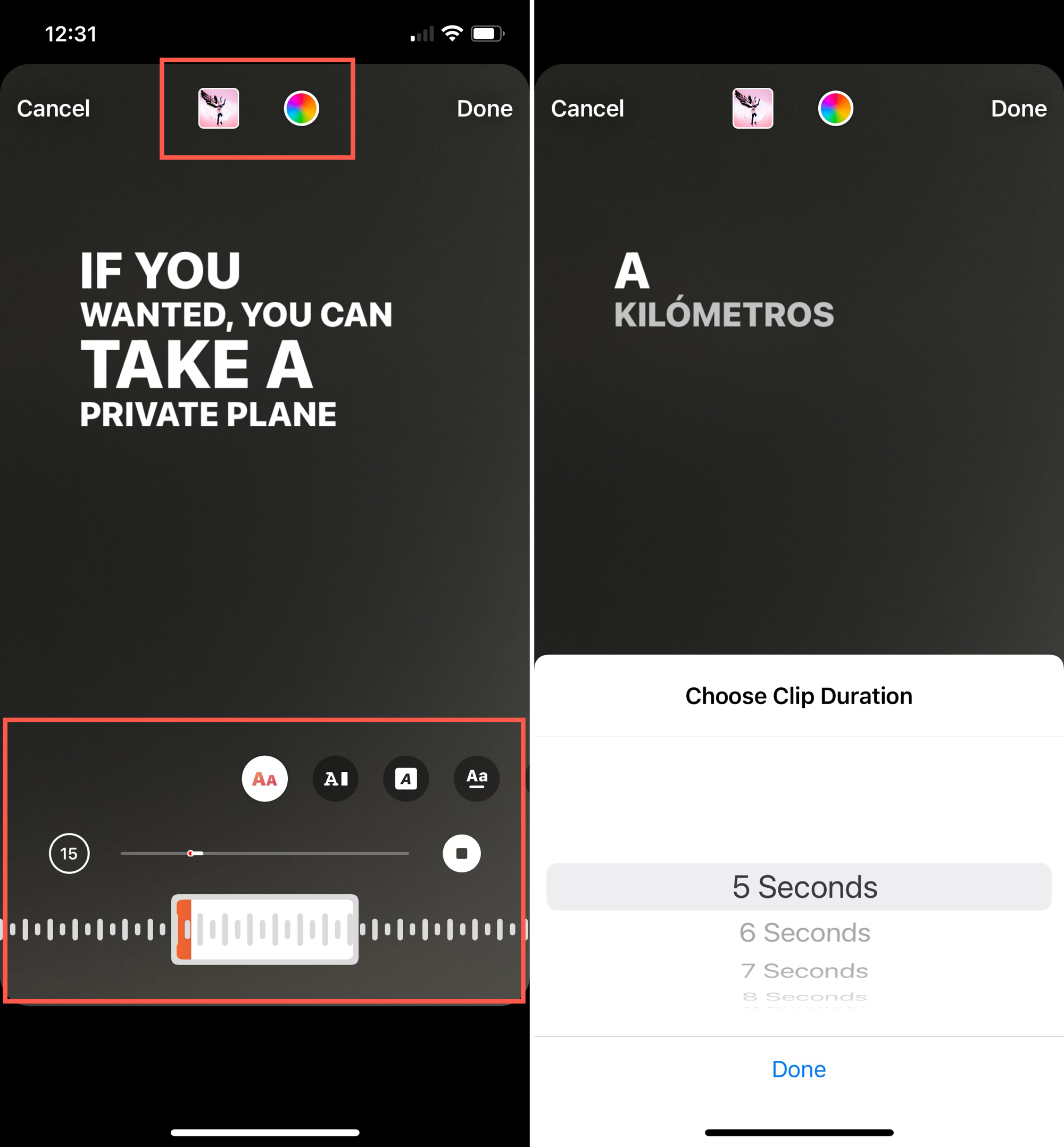 Instagram Adjust Music for a Story