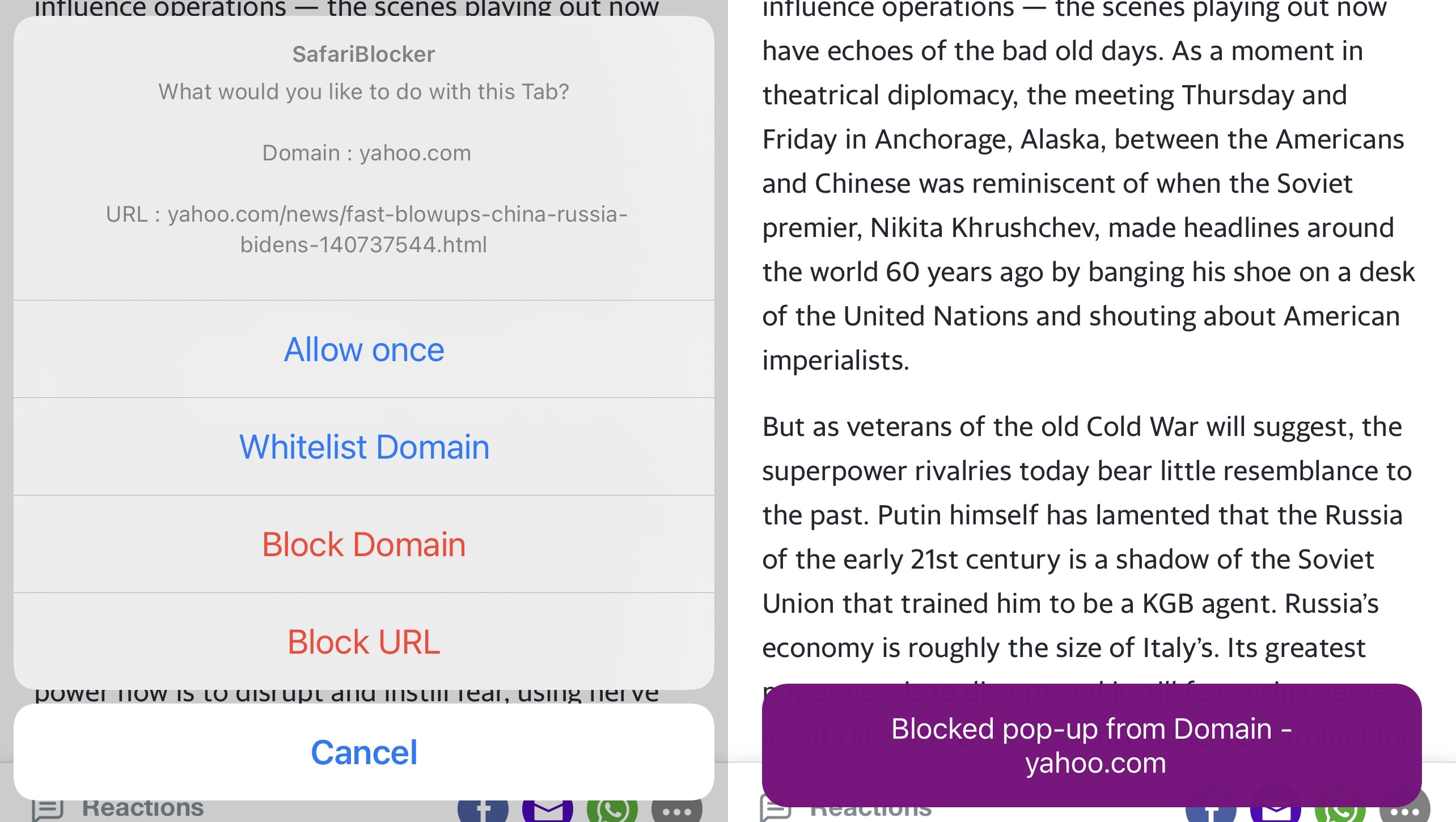 Block unwanted pop-ups in Safari.