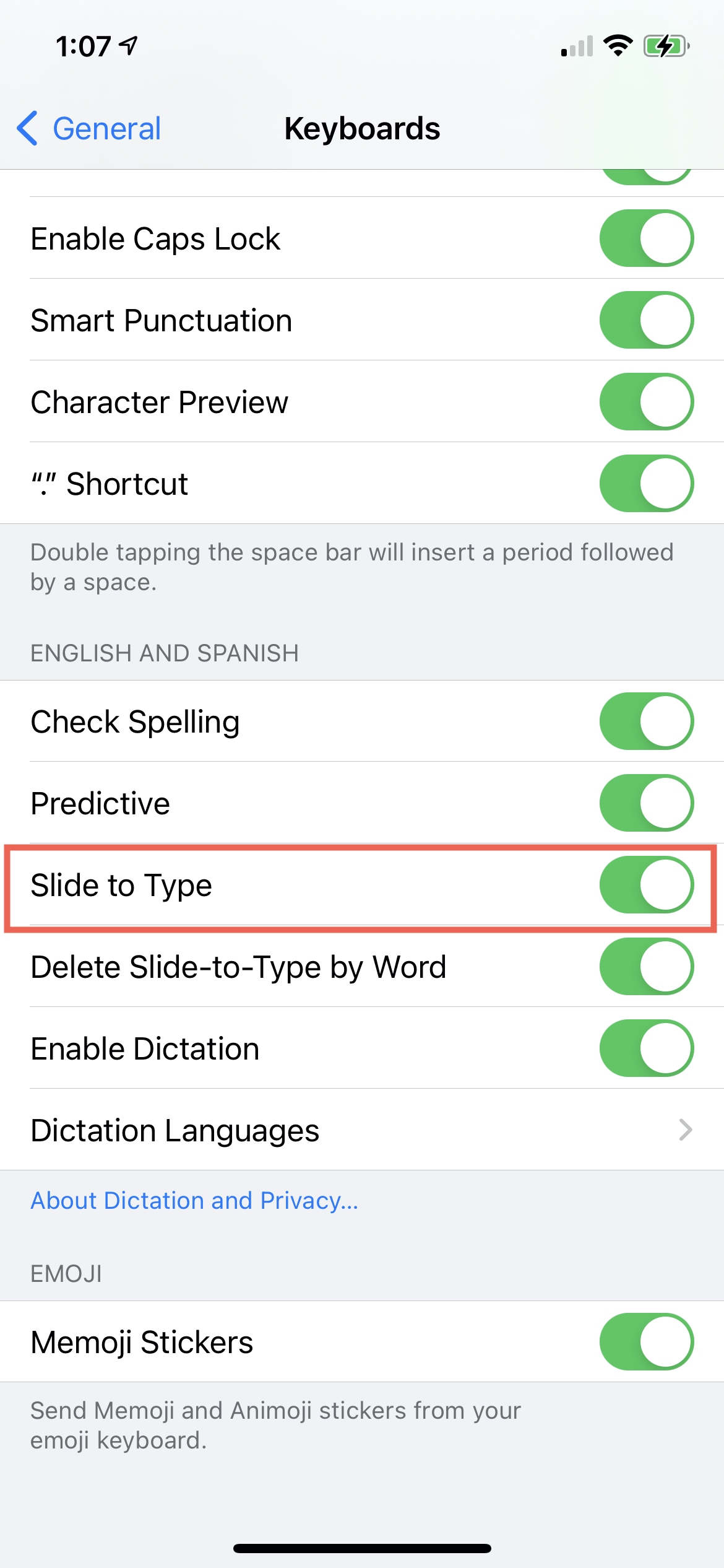 Enable Slide-to-Type Keyboard on iPhone