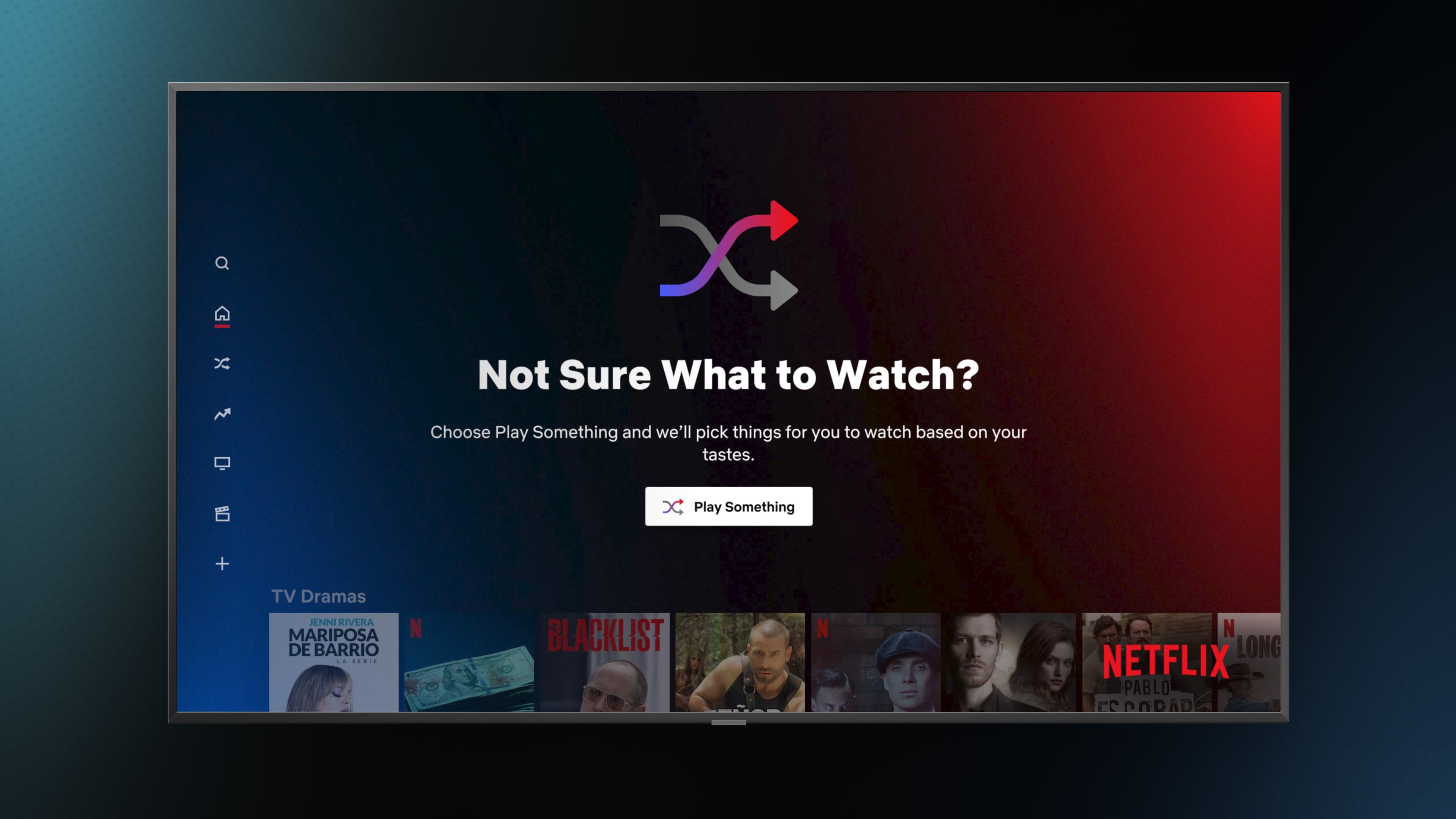 Promotional graphics showing the Play Something feature on Netflix