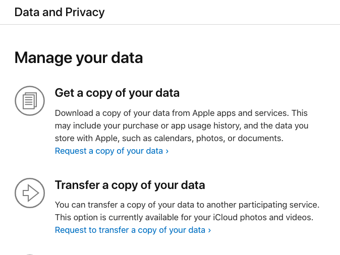 data and privacy Apple iCloud