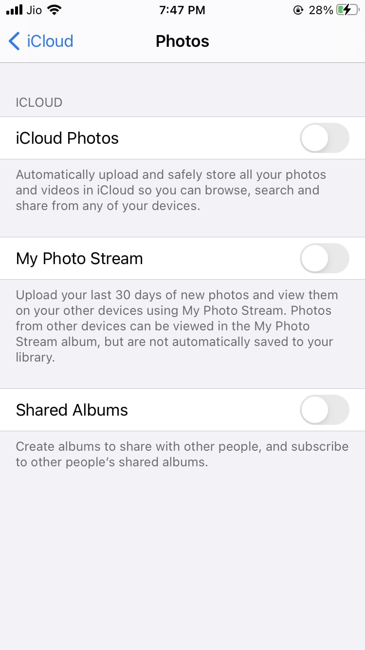 iCloud Photos iPhone
