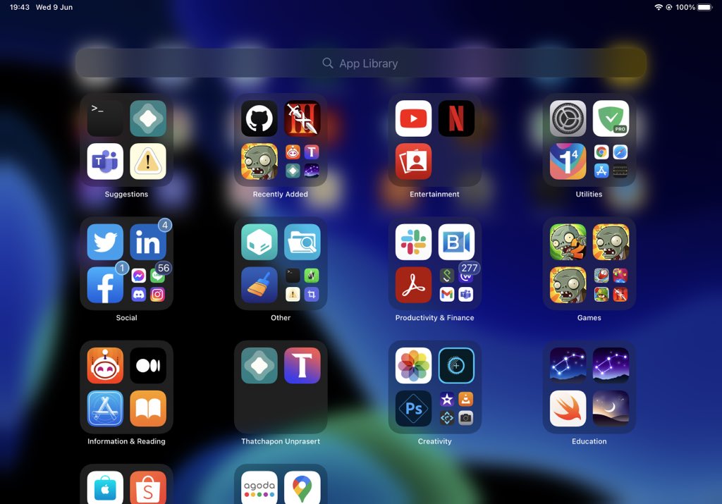 Enable the App Library on jailbroken iPads.