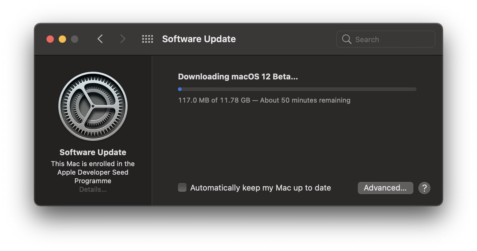 Install macOS 12 beta