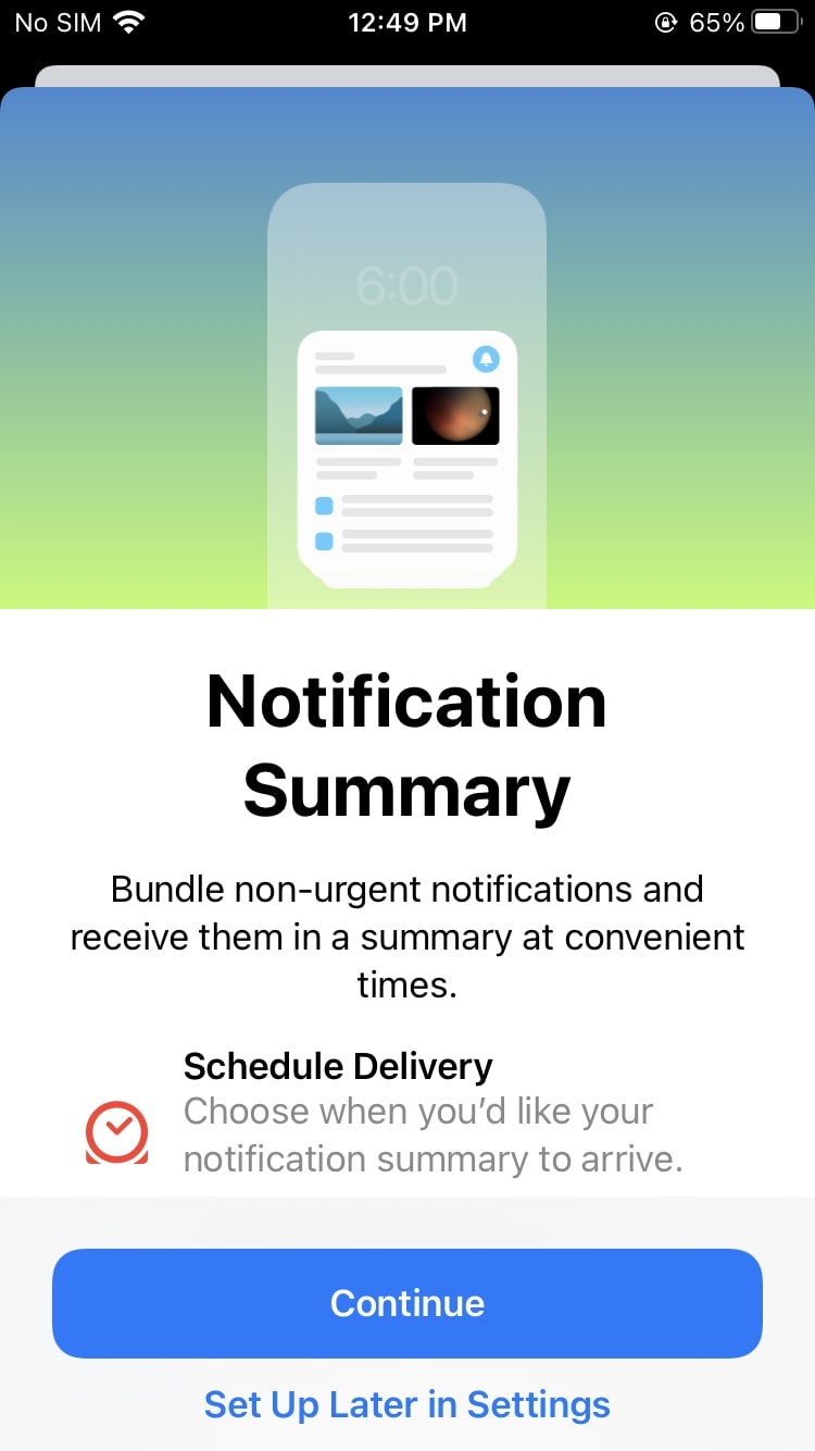 Notification Summary iOS 15